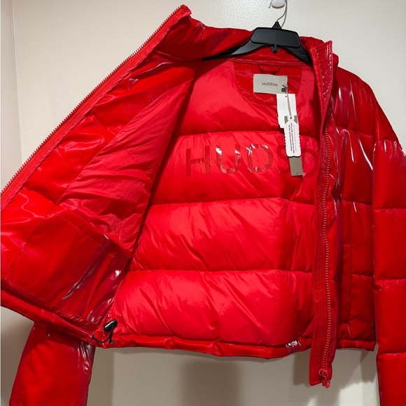 New Hudson Liquid Core Puffer Quilted Jacket Coat XL Red Water Repellent Casual - Picture 7 of 15